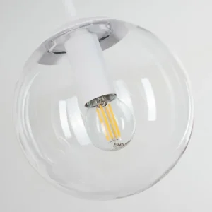 hofstein Suspension Mesas Blanc, 5 lumières* Lampes En Verre