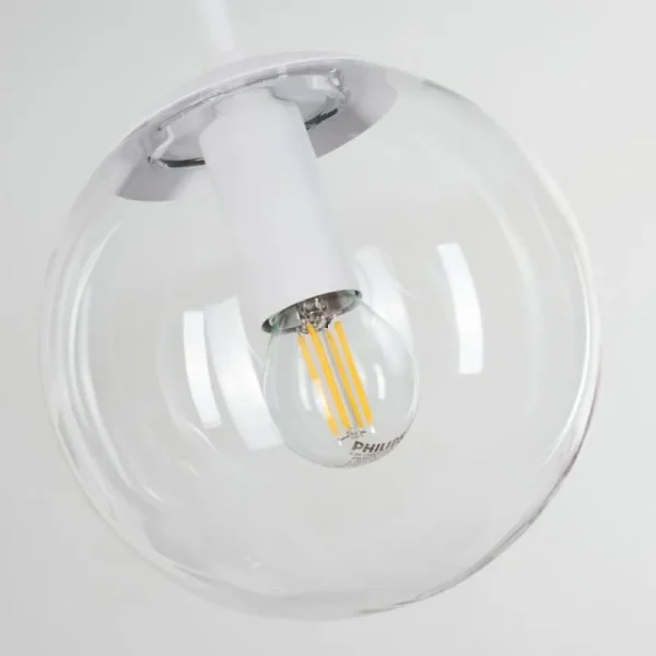 hofstein Suspension Mesas Blanc, 5 lumières* Lampes En Verre
