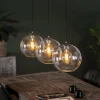 hofstein Suspension Minhe Argent Oxydé, 3 lumières* Lampes En Verre