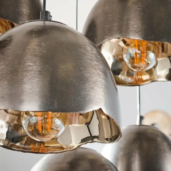 hofstein Suspension Mirror Nickel mat, Noir, 7 lumières* Lampes Modernes