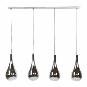 hofstein Suspension Missirola Argenté, 4 lumières* Lampes En Verre