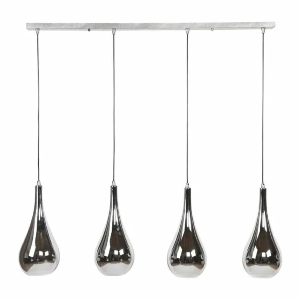 hofstein Suspension Missirola Argenté, 4 lumières* Lampes En Verre