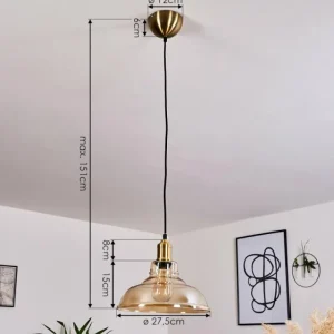 hofstein Suspension Nanao Laiton, 1 lumière* Lampes En Verre