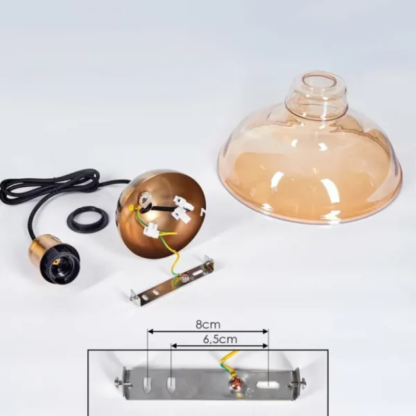 hofstein Suspension Nanao Laiton, 1 lumière* Lampes En Verre