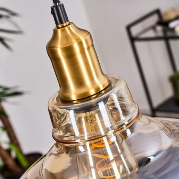 hofstein Suspension Nanao Laiton, 1 lumière* Lampes En Verre