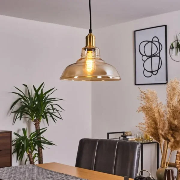 hofstein Suspension Nanao Laiton, 1 lumière* Lampes En Verre