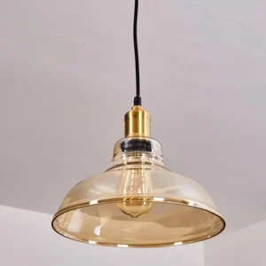 hofstein Suspension Nanao Laiton, 1 lumière* Lampes En Verre