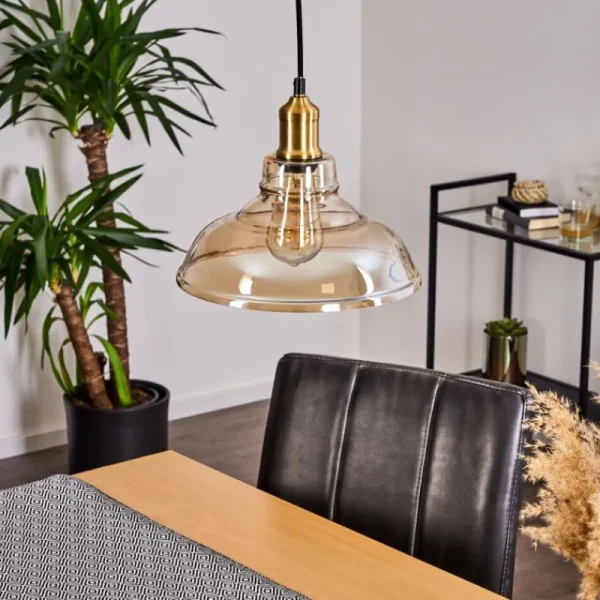 hofstein Suspension Nanao Laiton, 1 lumière* Lampes En Verre