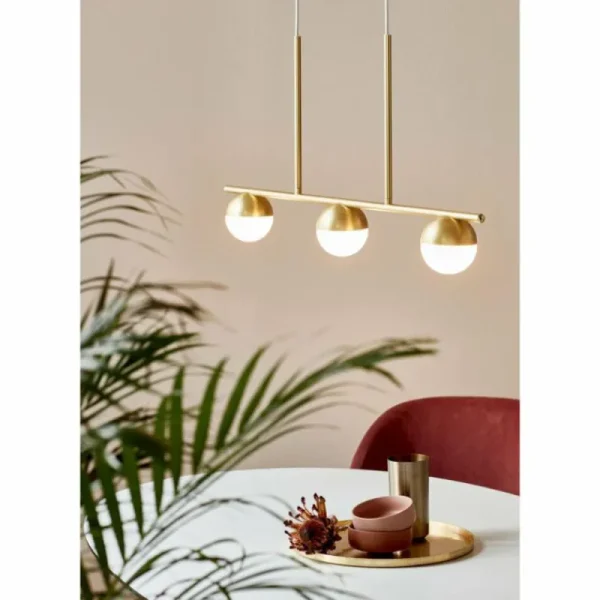 Luminaires Nordlux Suspension Nordlux CONTINA Laiton, 3 lumières* Lampes En Verre