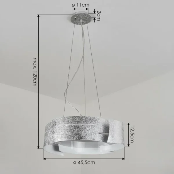 hofstein Suspension Novara Argenté, 3 lumières* Lampes En Verre