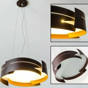 hofstein Suspension Novara Brun, 3 lumières* Lampes En Verre