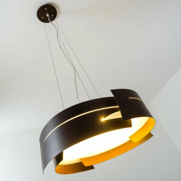 hofstein Suspension Novara Brun, 3 lumières* Lampes En Verre
