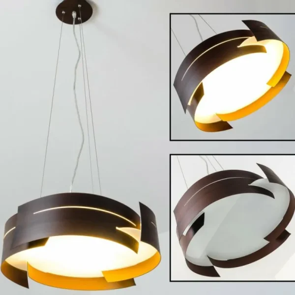 hofstein Suspension Novara Brun, 3 lumières* Lampes En Verre