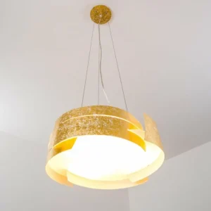 hofstein Suspension Novara Or, 3 lumières* Lampes En Verre
