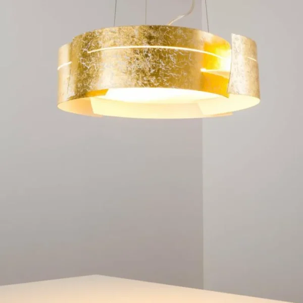 hofstein Suspension Novara Or, 3 lumières* Lampes En Verre