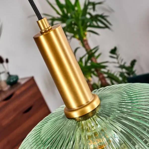 hofstein Suspension Paeni Or, Laiton, Noir, 1 lumière* Lampes En Verre