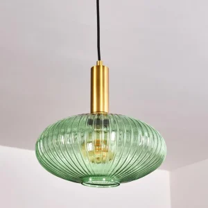 hofstein Suspension Paeni Or, Laiton, Noir, 1 lumière* Lampes En Verre