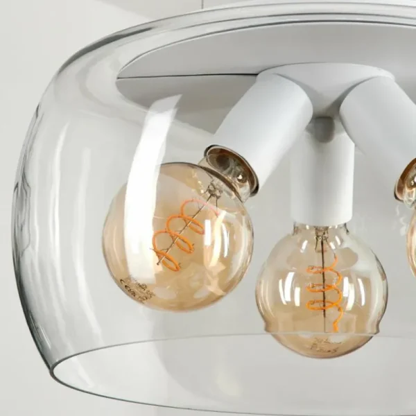 hofstein Suspension Palibatz Blanc, 3 lumières* Lampes En Verre