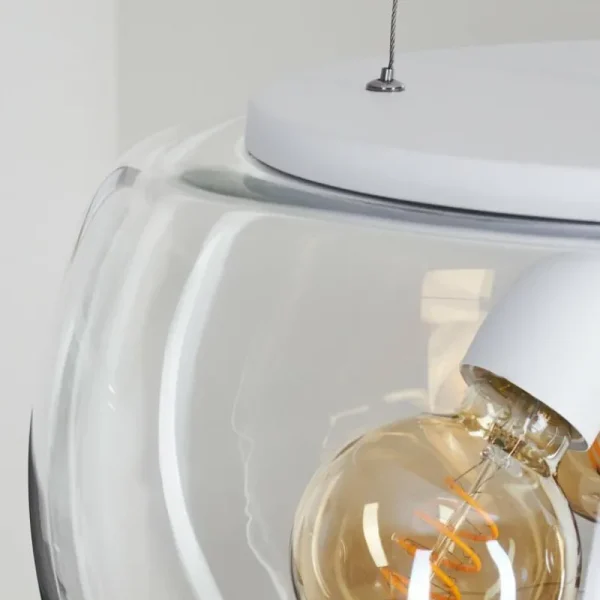 hofstein Suspension Palibatz Blanc, 3 lumières* Lampes En Verre