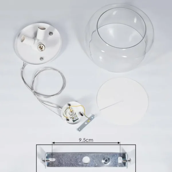 hofstein Suspension Palibatz Blanc, 3 lumières* Lampes En Verre