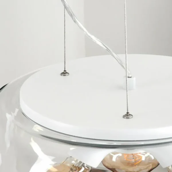 hofstein Suspension Palibatz Blanc, 3 lumières* Lampes En Verre