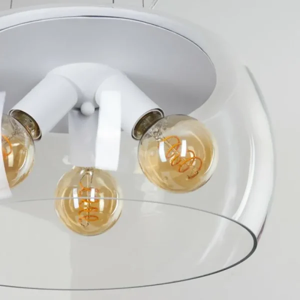 hofstein Suspension Palibatz Blanc, 3 lumières* Lampes En Verre