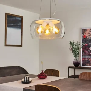 hofstein Suspension Palibatz Blanc, 3 lumières* Lampes En Verre