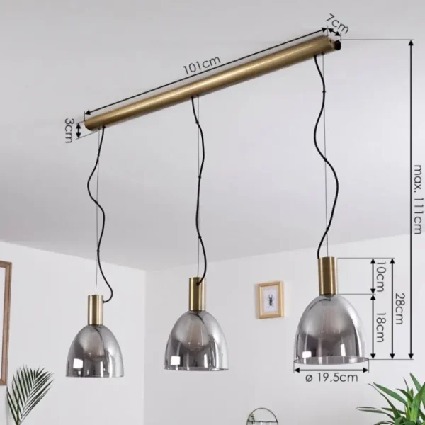 hofstein Suspension Panuhe Laiton, 3 lumières* Lampes Modernes