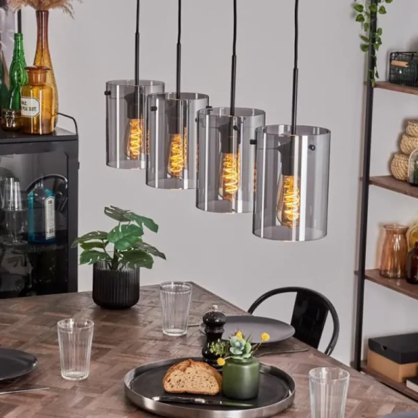 hofstein Suspension Parane Fumé, 4 lumières* Lampes Modernes