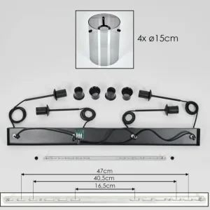 hofstein Suspension Parane Fumé, 4 lumières* Lampes Modernes