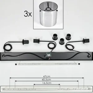 hofstein Suspension Parane Fumé, 3 lumières* Lampes Modernes