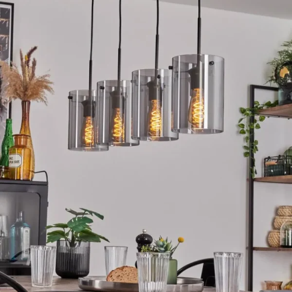 hofstein Suspension Parane Fumé, 4 lumières* Lampes Modernes