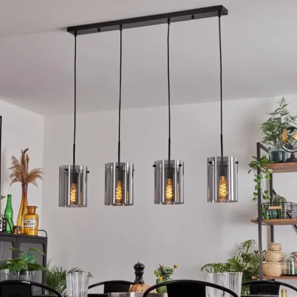 hofstein Suspension Parane Fumé, 4 lumières* Lampes Modernes
