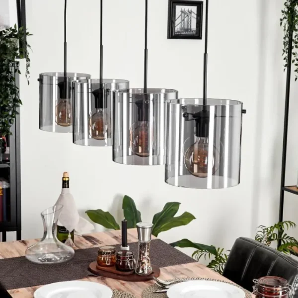 hofstein Suspension Parane Fumé, 4 lumières* Lampes Modernes