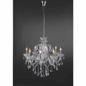 Luminaires Paul Neuhaus Suspension Paul Neuhaus GRACIA Transparent, 8 lumières* Lampes En Verre