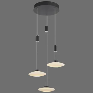 Luminaires Paul Neuhaus Suspension Paul Neuhaus LAUTADA LED Noir, 3 lumières* Lampes En Verre