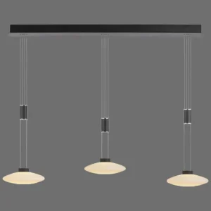 Luminaires Paul Neuhaus Suspension Paul Neuhaus LAUTADA LED Noir, 3 lumières* Lampes En Verre