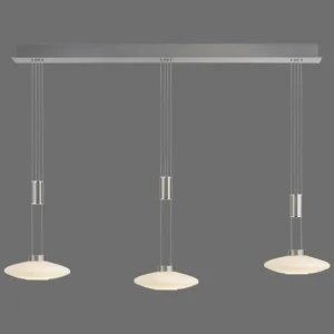 Luminaires Paul Neuhaus Suspension Paul Neuhaus LAUTADA LED Acier brossé, 3 lumières* Lampes En Verre