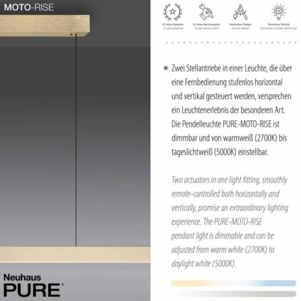 Luminaires Paul Neuhaus Suspension Paul Neuhaus PURE-MOTO-RISE LED Or, 3 lumières, Télécommandes* Lampes En Verre