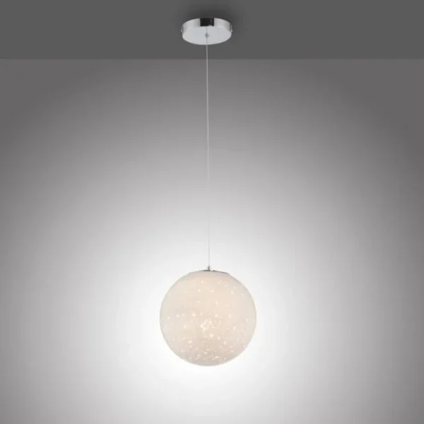 Luminaires Paul Neuhaus Suspension Paul-Neuhaus BOLO LED Argenté, 1 lumière* Lampes En Verre