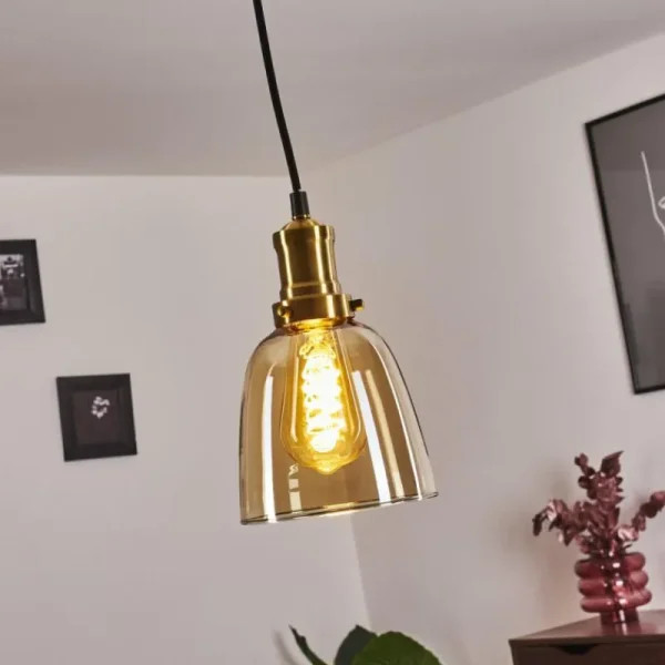 hofstein Suspension Pilesi Laiton, 1 lumière* Lampes En Verre