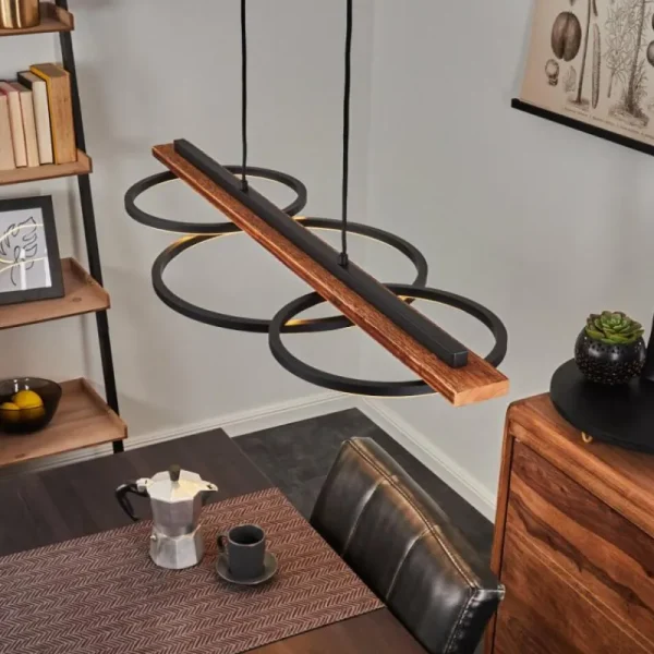 hofstein Suspension Pompu LED Brun, Noir, 3 lumières* Lampes Modernes