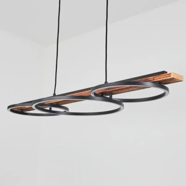 hofstein Suspension Pompu LED Brun, Noir, 3 lumières* Lampes Modernes