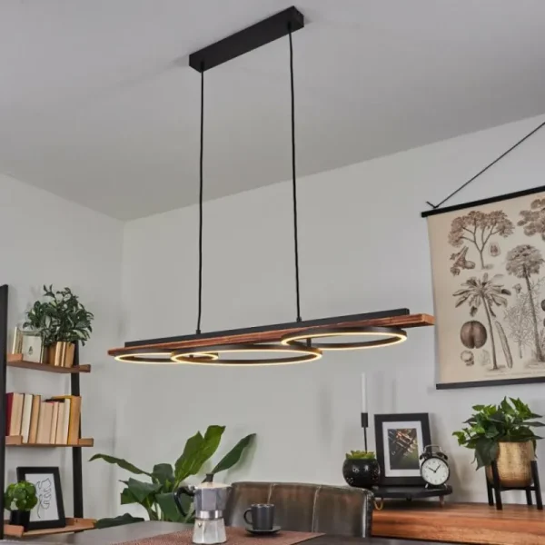 hofstein Suspension Pompu LED Brun, Noir, 3 lumières* Lampes Modernes