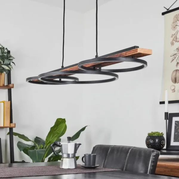 hofstein Suspension Pompu LED Brun, Noir, 3 lumières* Lampes Modernes