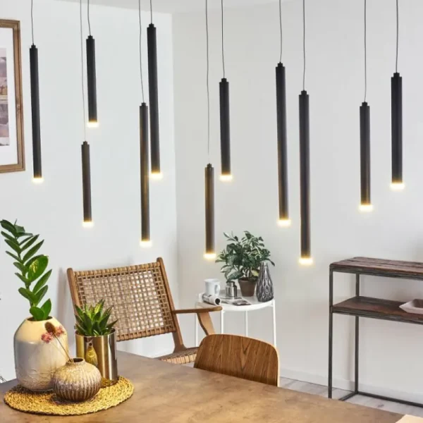 hofstein Suspension Porquera LED Noir, 11 lumières* Lampes Modernes