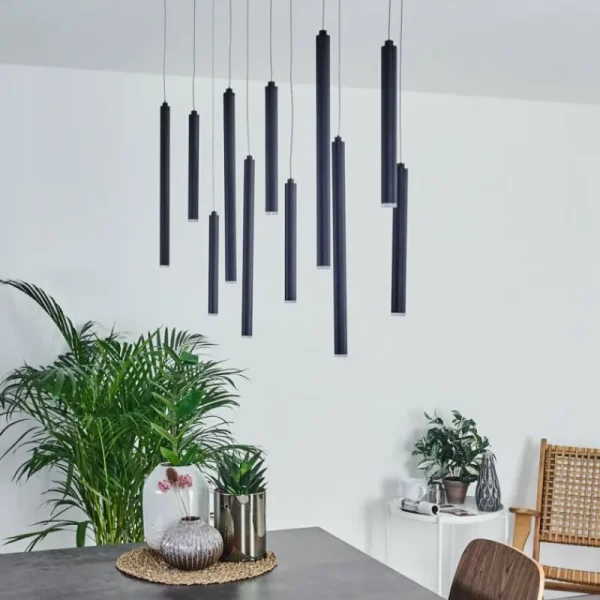 hofstein Suspension Porquera LED Noir, 11 lumières* Lampes Modernes