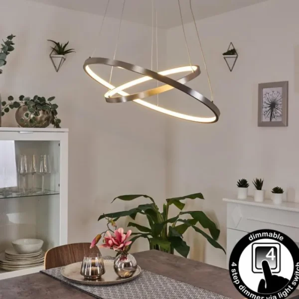 hofstein Suspension Preci LED Nickel mat, 1 lumière* Lampes Modernes