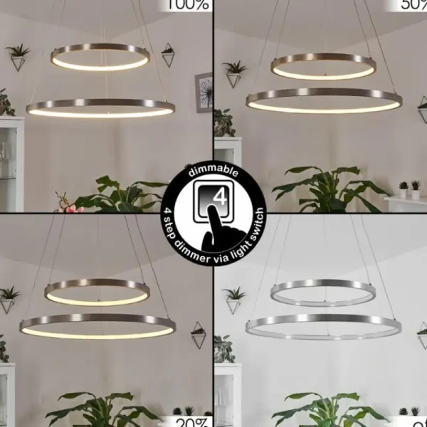 hofstein Suspension Preci LED Nickel mat, 1 lumière* Lampes Modernes