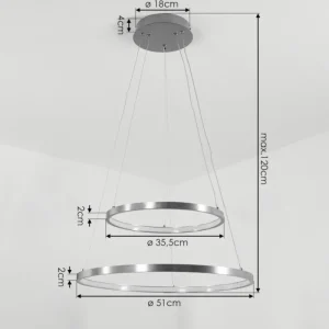 hofstein Suspension Preci LED Nickel mat, 1 lumière* Lampes Modernes